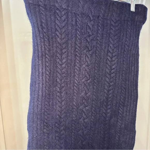 Ralph Lauren Skirt Wool Cashmere Blend Sweater Skirt Navy Blue Sz M - Picture 3 of 7